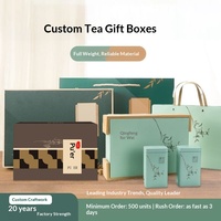 Coffret Cadeau de Thé Rectangulaire Haut de Gamme Personnalisé – Thés Longjing et Pu-erh – Boîte en Carton Colorée Imprimée UV Style Avion