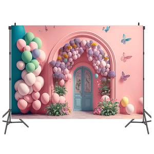 Fondo de Fotografía 3D con Globos Coloridos, Decoración <span class=keywords><strong>para</strong></span> Fiesta de Cumpleaños Infantil, Fondo <span class=keywords><strong>para</strong></span> Sesión de Fotos Familiar, Accesorios <span class=keywords><strong>para</strong></span> Estudio Fotográfico - Product Image 1