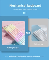 Clavier mécanique filaire rétroéclairé 104 touches pour jeux sur ordinateur, clavier transparent personnalisé en gros