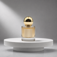 Capuchon de parfum sphérique en zamac, finition miroir brillante, or massif, avec logo personnalisé FEA15 pour flacon de parfum