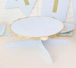 X091 supports à gâteaux à trois niveaux papier carton blanc avec dentelle dorée vente chaude décorations de dessert d'anniversaire pour la cuisine à la maison - Product Image 3