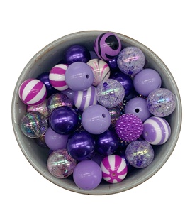 20mm Purple <strong>Bubblegum</strong> <strong>Bead</strong> Mixed Chunky <strong>Bubblegum</strong> <strong>Beads</strong> for Beaded Pens Necklace Bracelet Supply - Product Image 3