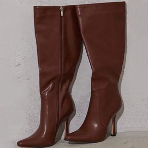 Disponibile su misura colore nudo <span class=keywords><strong>stivali</strong></span> da donna stile Casual <span class=keywords><strong>stivali</strong></span> alti al ginocchio invernali morbidi leggeri tacchi a spillo misura grande 43 - Product Image 3