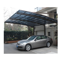 Moderne Luxe Pliable Double Extérieur En Alliage D'aluminium Polycarbonate Carport Garage Voiture Parking Hangar Étanche Jardin Nature
