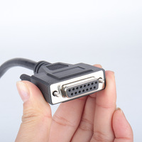 Cable Adaptador RS232 DB de 15 Pines Rojo OBD II de 16 Pines Macho a DB15 Hembra, Cable de Auto OBD a DB15