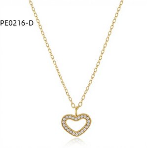 Collar con Colgante de Corazón Amy Amy, Chapado en Rodio, con Circonita Cúbica, Joyería de Moda para Mujer, para Uso Diario, Regalo - Product Image 4