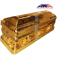 Ataúdes y Féretros de Lujo ANA Personalizados con Interior de Terciopelo y Acabado Dorado en Bronce Sólido
