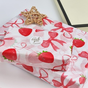 Papel de Copia con Estampado de Fresas <span class=keywords><strong>Rojas</strong></span> y Lazos, 17 g/m², 50x70 cm, para Experiencia de Desempaquetado, Relleno de Cajas de Zapatos, Embalaje de Cajas de Velas y Jabones - Product Image 3