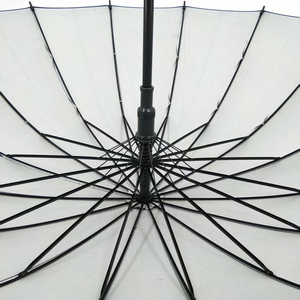 <span class=keywords><strong>Parapluie</strong></span> droit vintage en pongé 190T avec revêtement argenté, poignée et dessus de forme unique, impression de logo personnalisée pour cadeau d'affaires - Product Image 4