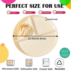 Offre Spéciale 9 pouces 3 compartiments en plastique réutilisable écologique plateau à déjeuner dîner <span class=keywords><strong>régime</strong></span> divisé portions plaques de contrôle pour adultes - Product Image 6