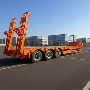 Semi-remorque surbaissée hydraulique multi-essieux de 25 à 100 tonnes pour le transport de marchandises en vrac, dimensions de semi-remorque surbaissée de 100 tonnes à vendre - Product Image 3