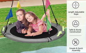 Zoshine Swing Soucoupe de 48 pouces Capacité de poids 900lbs Sangles de suspension réglables <span class=keywords><strong>Disque</strong></span> circulaire multicolore pour enfants Backyard Outdoor - Product Image 2