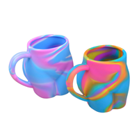Mug à eau potable créatif en silicone pliable, léger, moderne, motif cœur, 360 ml, coloré, réutilisable, flexible, incassable