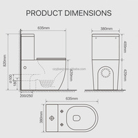 WC en céramique Yingjie à raccordement direct, chasse d'eau Tornado, 635x380x830mm, siphon en P 180mm, CE, pour projets de salles de bain scolaires, vente en gros