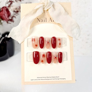 <span class=keywords><strong>Uñas</strong></span> artificiales de <span class=keywords><strong>flores</strong></span> de mariposa roja de alta calidad, juego de 30 piezas, almendra ABS con diamantes de imitación, prensa <span class=keywords><strong>en</strong></span> las <span class=keywords><strong>uñas</strong></span> - Product Image 4