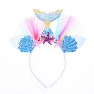 Diadema de sirena de Navidad, accesorios para el cabello para niños, Serie de fiesta temática de playa, aro de pelo de princesa - Product Image 1