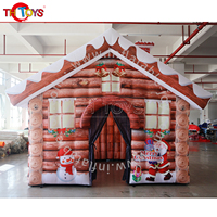 Decoración gigante inflable Navidad Santa tienda impermeable fácil configuración al aire libre