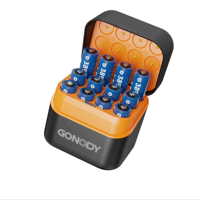 Chargeur de batterie intelligent à 12 emplacements, chargeur à 12 canaux pour piles AA AAA Lithium Li-ion avec écran LCD, support de charge USB, sortie 15W