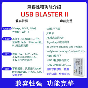 USB Blaster II, Descargador, Emulador y Depurador de FPGA Altera de Alta Velocidad, Máx. 24MHz, JTAG, TCK Clock, W1090 - Product Image 5