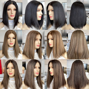 Peluca de encaje Kosher HD judía más Popular, cabello Remy brasileño de alta calidad con reflejos rubios, envío rápido - Product Image 5