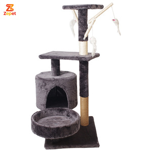 Plataforma de sisal de 48*34*88cm, torre de escalada para gatos con poste de madera, hamaca, rascador y accesorios para gatos grandes - Product Image 2