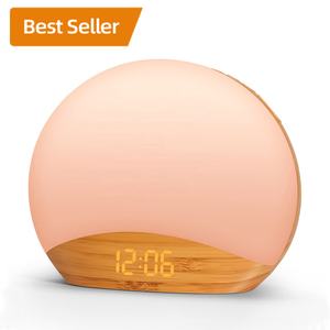 Réveil intelligent en bois HiFiD personnalisé, nouveau produit, avec lumière <span class=keywords><strong>d</strong></span>'aube et machine à bruit blanc pour la santé - Product Image 1