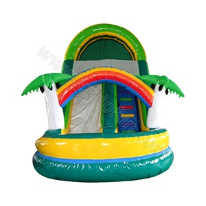 Toboggan aquatique gonflable palmier tropical avec piscine, toboggan aquatique en PVC de qualité commerciale pour enfants et adultes, <span class=keywords><strong>location</strong></span> pour fêtes en plein air - Product Image 3
