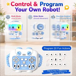 Jouets <span class=keywords><strong>robots</strong></span> DWI Dowellin pour enfants de 3 à 6 ans, mini robot télécommandé avec enregistrement vocal et répétition, visage lumineux LED - Product Image 3