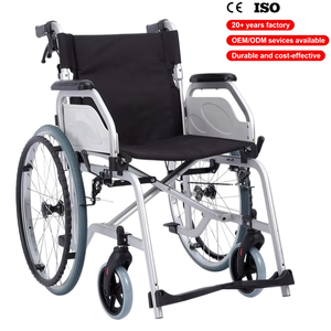 Aluminium Vierkante Buis Aluminium Rolstoel Met Handremmen, Rolstoelen Voor Volwassenen, Zelfrijdende Rolstoel - Product Image 1