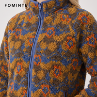 Veste Homme en Gros Imprimé Floral Artistique Lourd Hiver Chaud Polaire Sherpa Streetwear Mode Vêtement d'extérieur En Stock