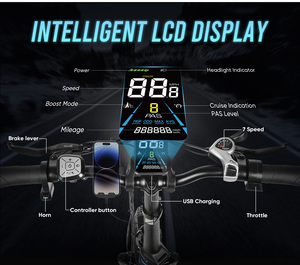 Motor sin escobillas de 250W, neumático grueso eléctrico, bicicleta plegable, 7 velocidades, suspensión delantera/trasera, batería de litio de 720Wh, marco de aluminio - Product Image 4