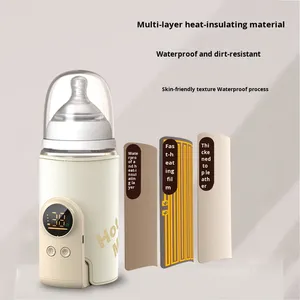 Kablosuz Şarj Edilebilir USB Güçlü Bebek Biberon Isıtıcı Yalıtım Örtüsü Gece Beslenmesi Dışarı Çıkışları Süt Isıtma için Taşınabilir - Product Image 5