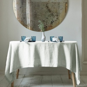 Customizable Wholesale French Chic Pure Linen Flounce <b>Table</b> <b>Cloth</b> <b>Table</b> Cover Stone Washed Solid Color Home Hotel - Product Image 1