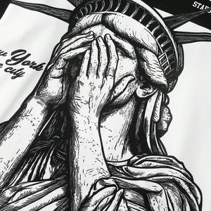 Camiseta de Manga Larga para Hombre, Estilo Retro Hip-Hop Urbano, Personalizada, con Estampados Gráficos Digitales de Gran Tamaño Sudadera Casual de Cuello Redondo para Hombre - Product Image 3