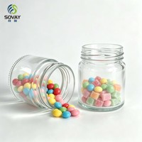 Stoples Kaca Bulat Lebar 150ml Grosir, Pot Kaca Mulut Ulir untuk Kemasan Produk Bumbu Gourmet