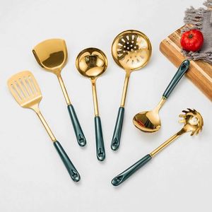 Kitchen <b>Tools</b> Ceramic Handle 7pcs Stainless Steel Kitchen Cooking Utensils Set Kitchenware Set - Product Image 3