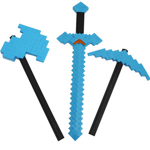 Paquete de armas de juguete de plástico de espuma duradera My World, espada de diamante, hacha, modelo circundante, espada de Anime para niños - Product Image 1