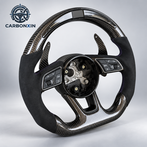 Volant de voiture personnalisé en fibre de carbone pour Audi A3 A4 A5 A6 B7 B8 B9 C7 A7 Q3 C8 Q5L R8 S3 S4 S5 S8 SQ TT RS s Line 8P - Product Image 3