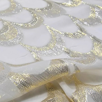 Soie or et cuir argenté fleur coupée Lurex tissu 12 m soie écailles de poisson coupe fleur tissu