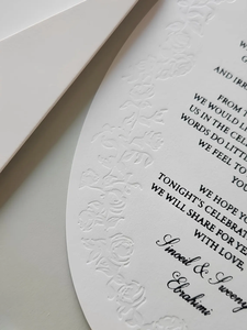 Suite <span class=keywords><strong>d</strong></span>'invitations de mariage de luxe gaufrées à motifs floraux avec enveloppe en vélin, sceau de cire, impression typographique artisanale, cartes <span class=keywords><strong>d</strong></span>'<span class=keywords><strong>invitation</strong></span> élégantes et intemporelles - Product Image 3