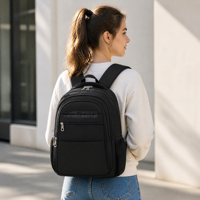 Sac à dos pour ordinateur portable HAIBOWY, logo personnalisé, mode, simple, imperméable, en polyester, grande capacité, sac à dos pour étudiants, pour un usage quotidien