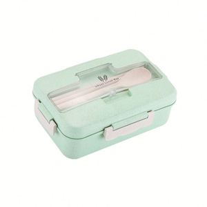 100% Food Grade Stainless Steel Fork and Chopsticks Tableware <b>Microwave</b> Safe Wheat Straw Food Container Cutlery for Lunch Box - Product Image 3