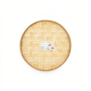 Vassoio in bambù ILAN, 18 cm, rotondo, intrecciato, naturale, per servire - Product Image 1