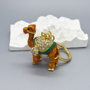Venta al por mayor personalizado Zinc Arabia Saudita Omán Qatar turismo recuerdo Mini camello 3D Metal oro Vintage llavero - Product Image 5