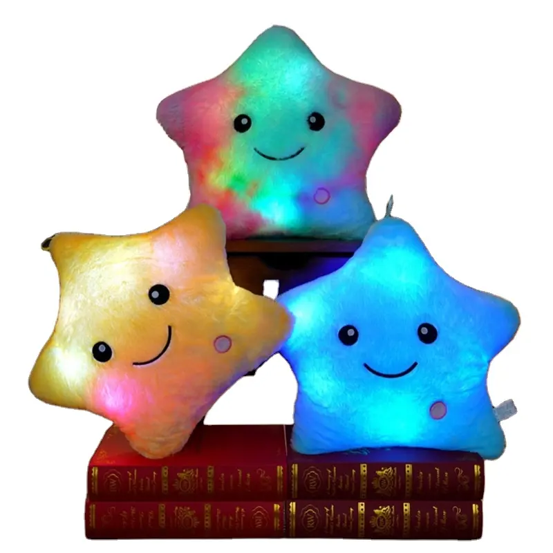 Luminous Pillow Soft Stuffed Plush Glowing Colorful Stars Cushion Led Light Toys Gift For Kids Children Girls