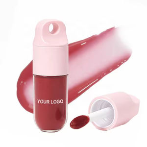 Gloss à lèvres végétalien personnalisé avec logo, huile de graines de framboise, bois de rose, <span class=keywords><strong>abricot</strong></span>, rose nude laiteux, hydratant, brillant, longue durée, porte-clés, soin des lèvres - Product Image 1