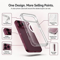 Casing Transparan untuk iPhone 18 17 Pro Max dengan Penutup Belakang Anti Gores Anti Menguning, Casing Ponsel Magnetik Transparan
