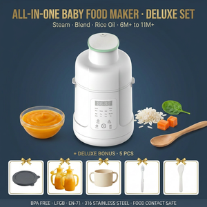 Hepsi Bir Arada Bebek Maması Hazırlayıcı Buharlı Pişirici Blender BPA İçermez 316 Paslanmaz Çelik 5 Adet Ekstra Aksesuar ile - Product Image 1