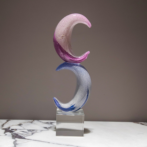 Oggetti decorativi in vetro e cristallo di lusso leggero di fascia alta fatti a mano unici a forma di luna decorazioni <span class=keywords><strong>Ramadan</strong></span> - Product Image 4