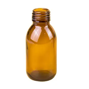 Conteneur de bouteille en verre ambrées, emballage de 100ml, pour sirop d'érable, marron, 100ml